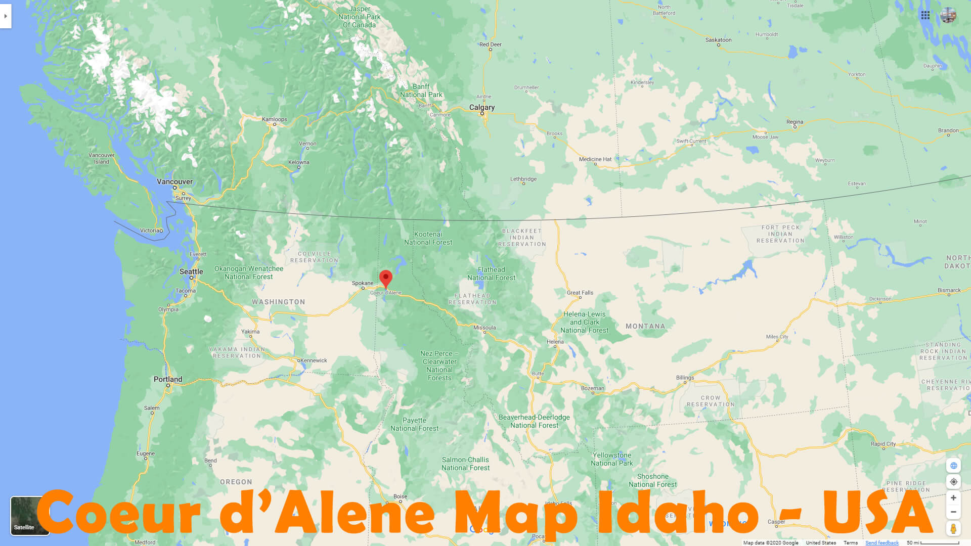 Coeur d'Alene Carte Idaho   EUA